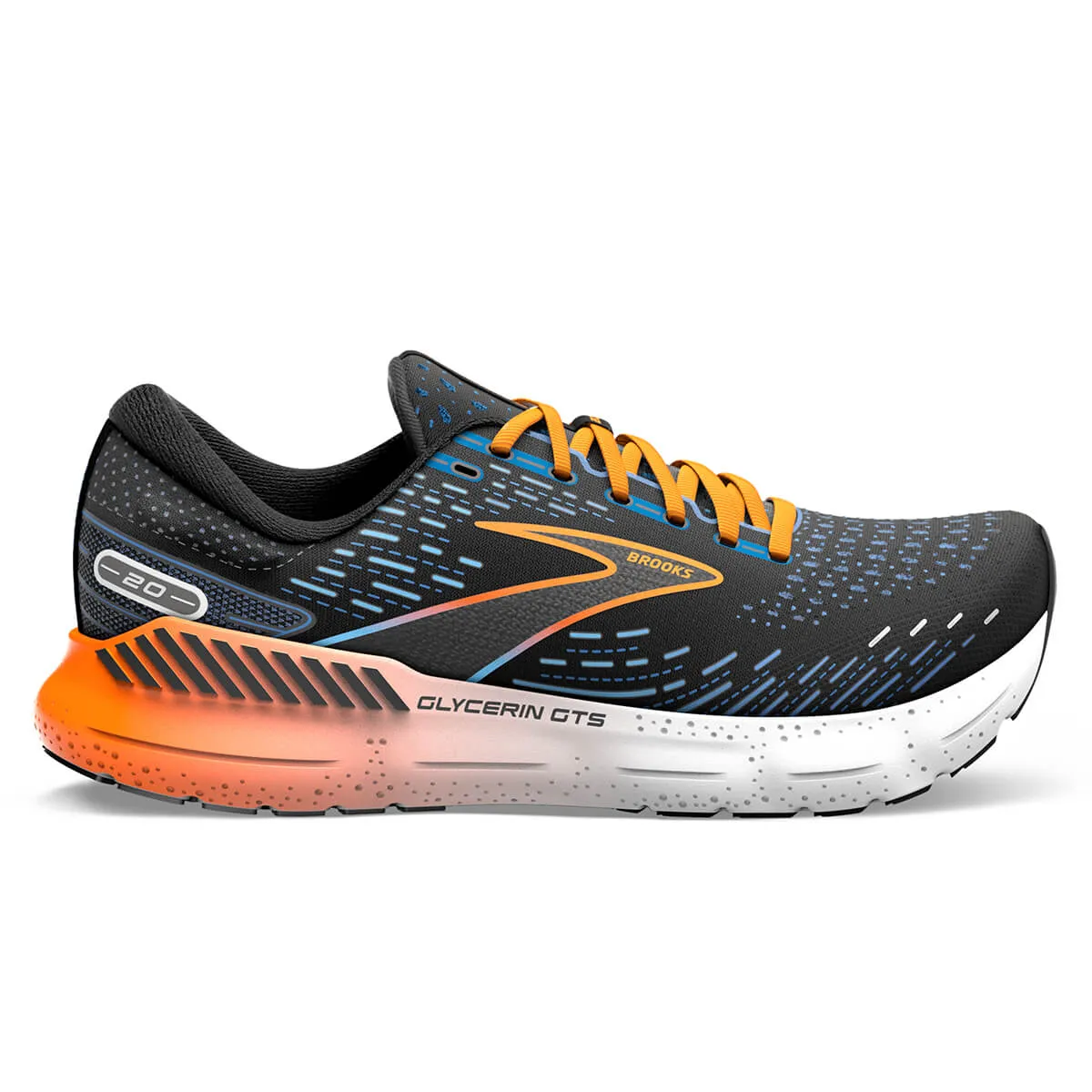 Brooks Glycerin GTS 20 Mens | Black/classic Blue/Orange