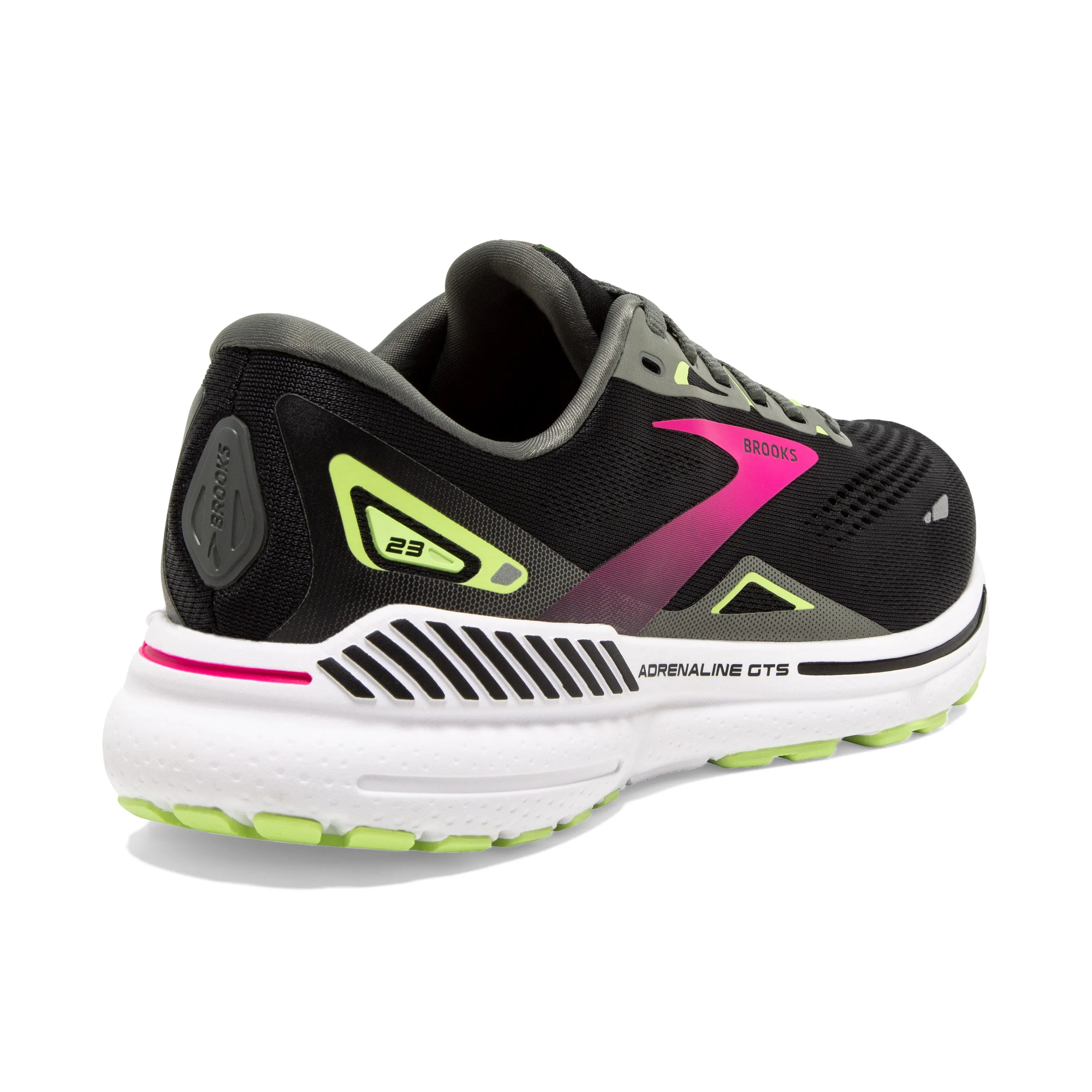 Brooks Womens Trainer Adrenaline GTS 23 Black/Gunmetal/Sharp Green