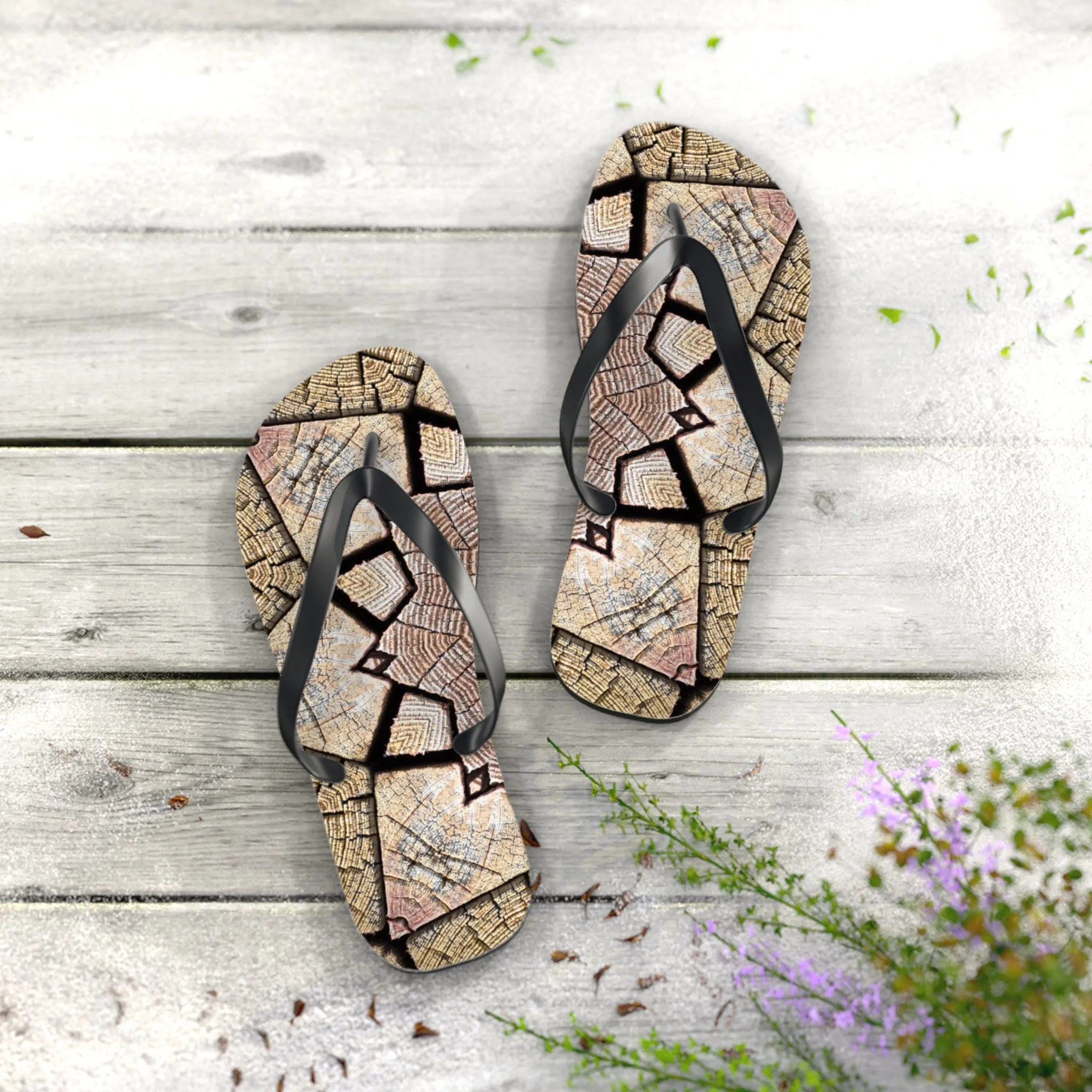 Brown Mandala - Inovax Flip Flops