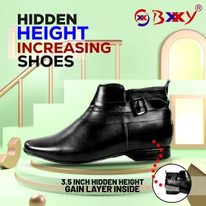 BXXY 3.5 Inch Hidden Height Increasing Formal Classic Derby Boots For All Occasions