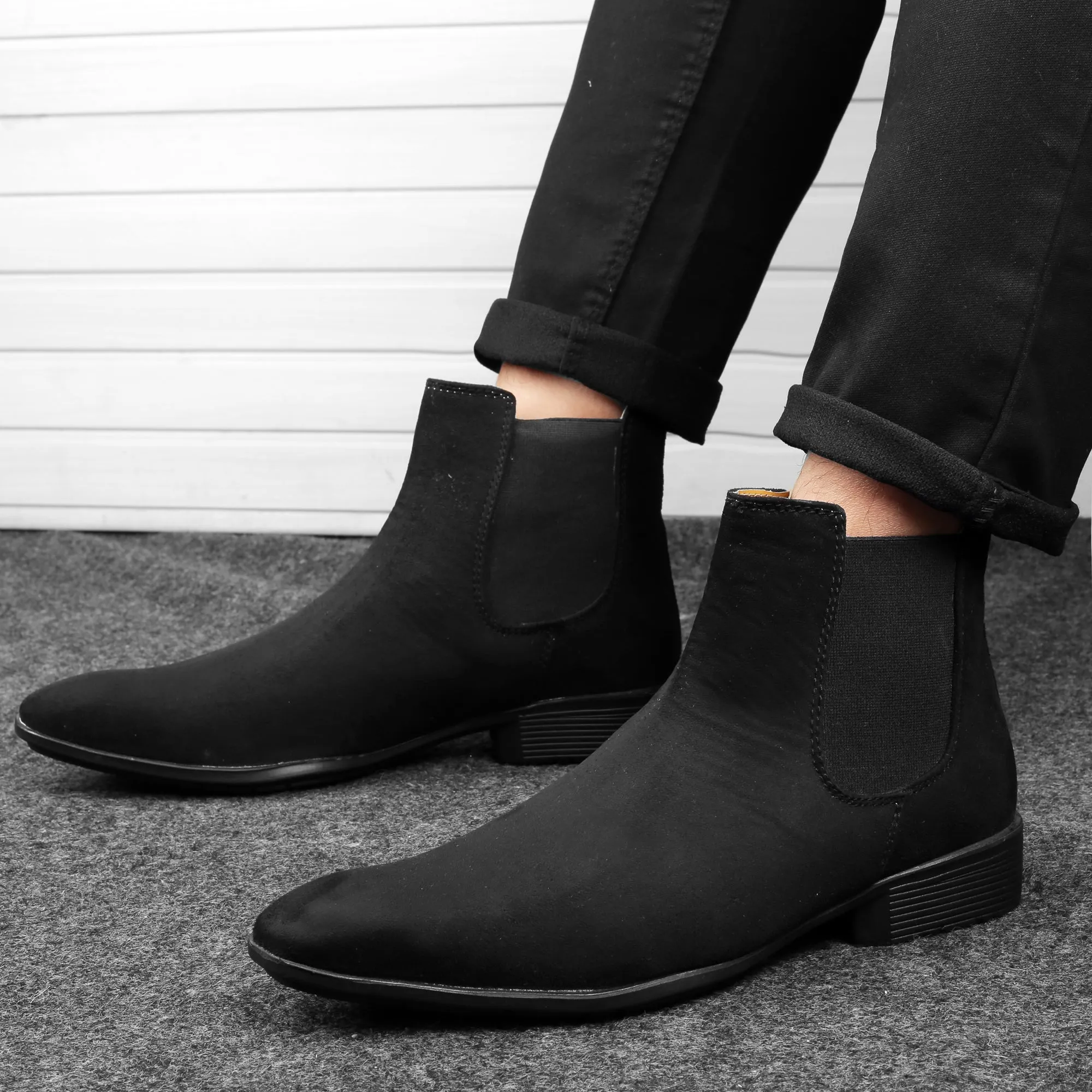 Bxxy's Vegan Suede Ultra Comfortable Slip-on Boots for Men