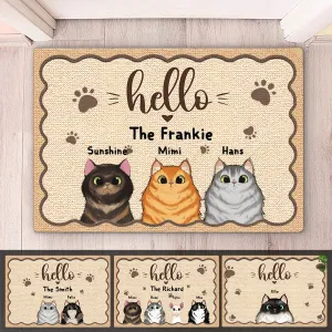 Cat Lovers - Welcome To Our Home - Personalized Doormat