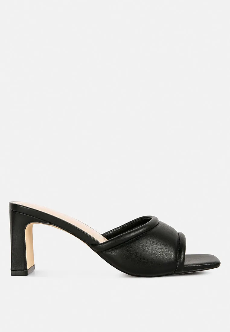 Celine Quilted Italian Block Heel Sandals