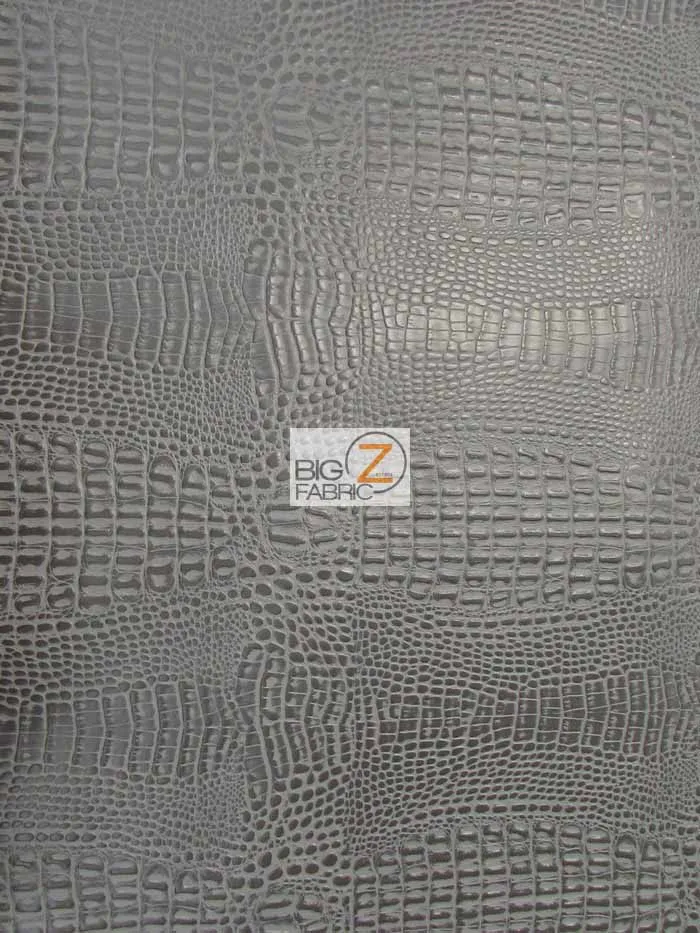 Charcoal Crocodile Marine Vinyl Fabric / Sold By The Yard