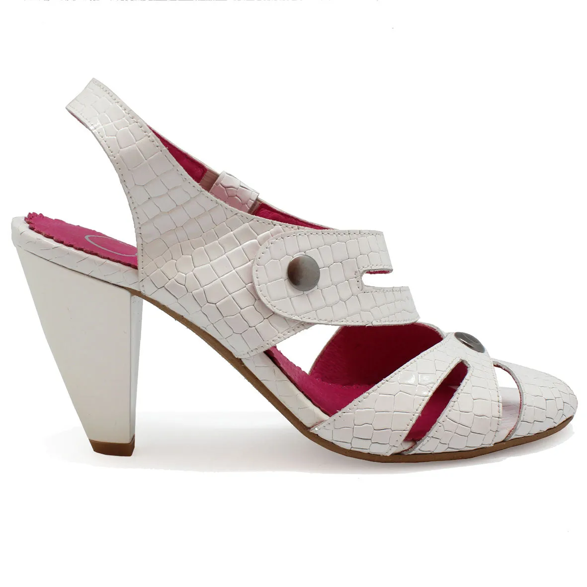 Chardonnay - White Croc-Open toe sandal