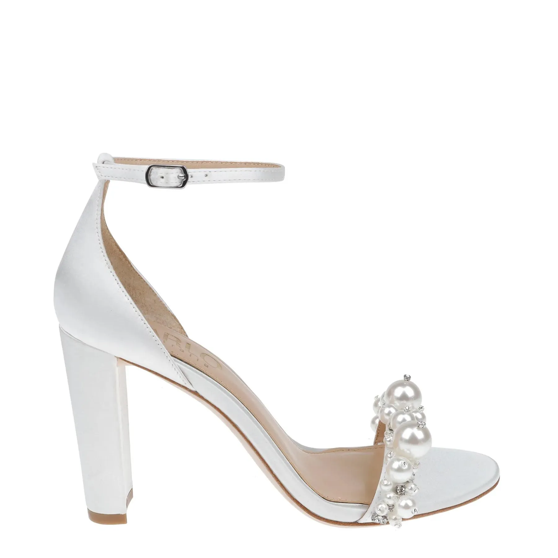 Charlotte - White Statement Pearl High Block Heels