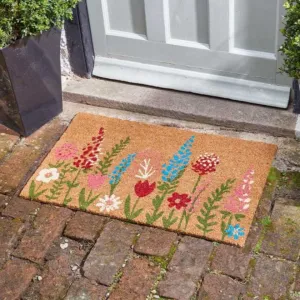 Coir Door Mat Flowerfield 45 x 75cm