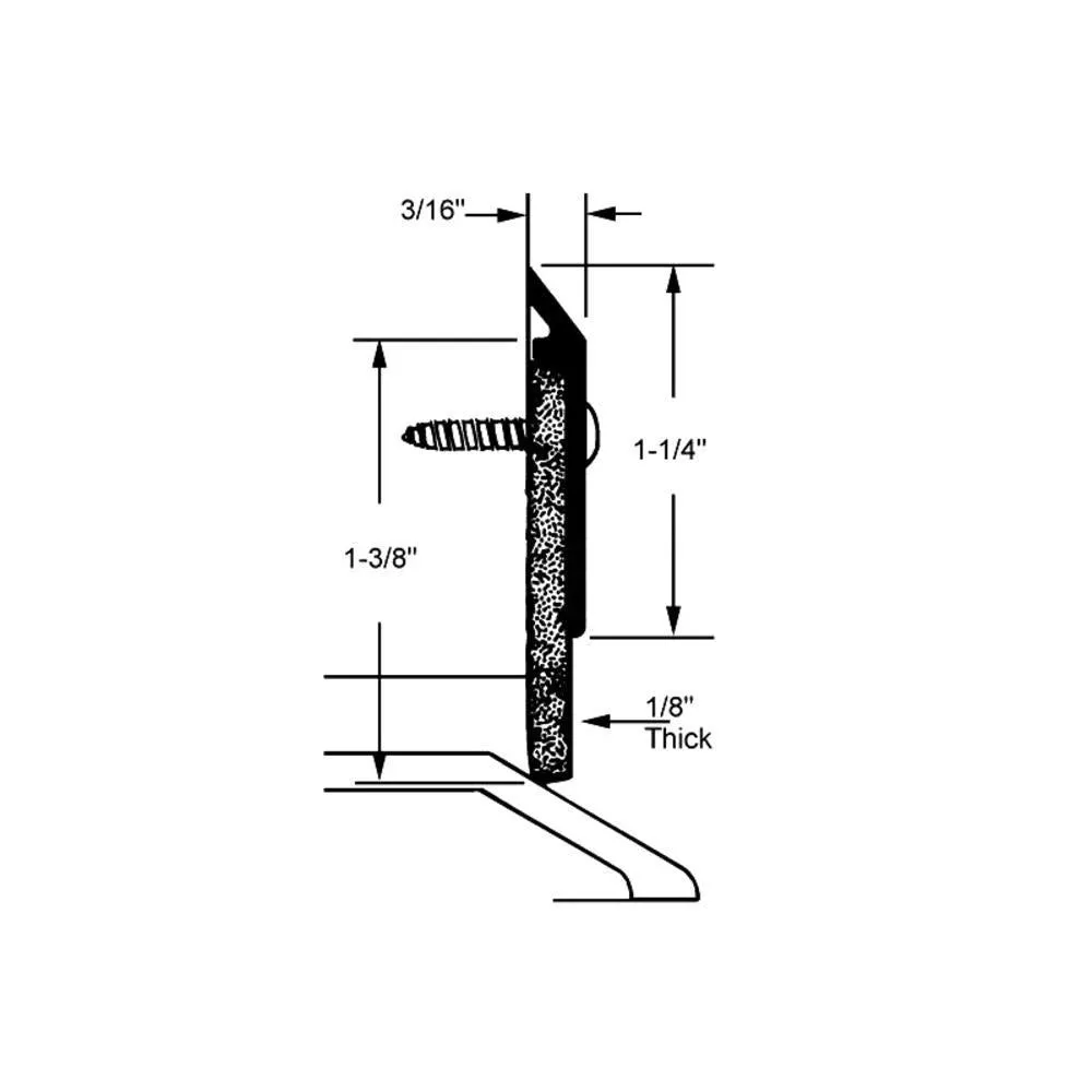 Commercial 2-3/8" Bottom Door Sweep for 36" Doors