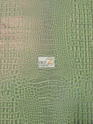 Crocodile Marine Vinyl Fabric - Auto/Boat - Upholstery Fabric / Venom Green / By The Roll - 30 Yards