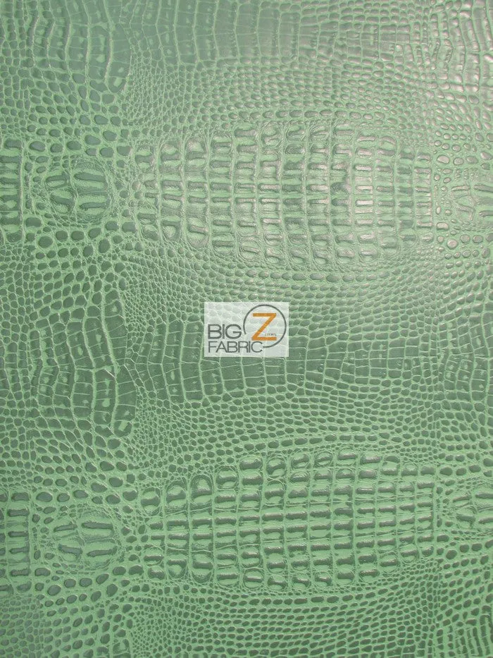 Crocodile Marine Vinyl Fabric - Auto/Boat - Upholstery Fabric / Venom Green / By The Roll - 30 Yards