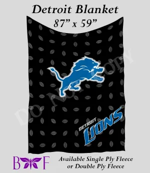 Detroit 59"x87" soft blanket available without sherpa fleece