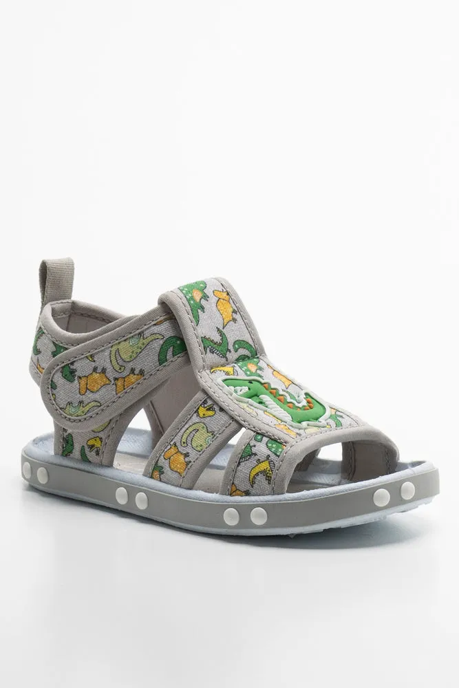 Dino Print Open Sandal Green