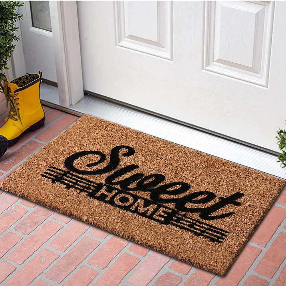 Doormat for Outside Entry | Natural Coco Coir Mats for Front Door Rubber Backing