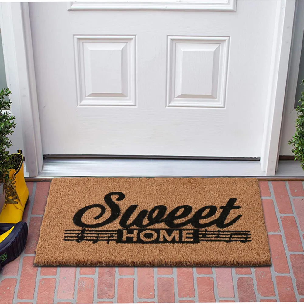 Doormat for Outside Entry | Natural Coco Coir Mats for Front Door Rubber Backing