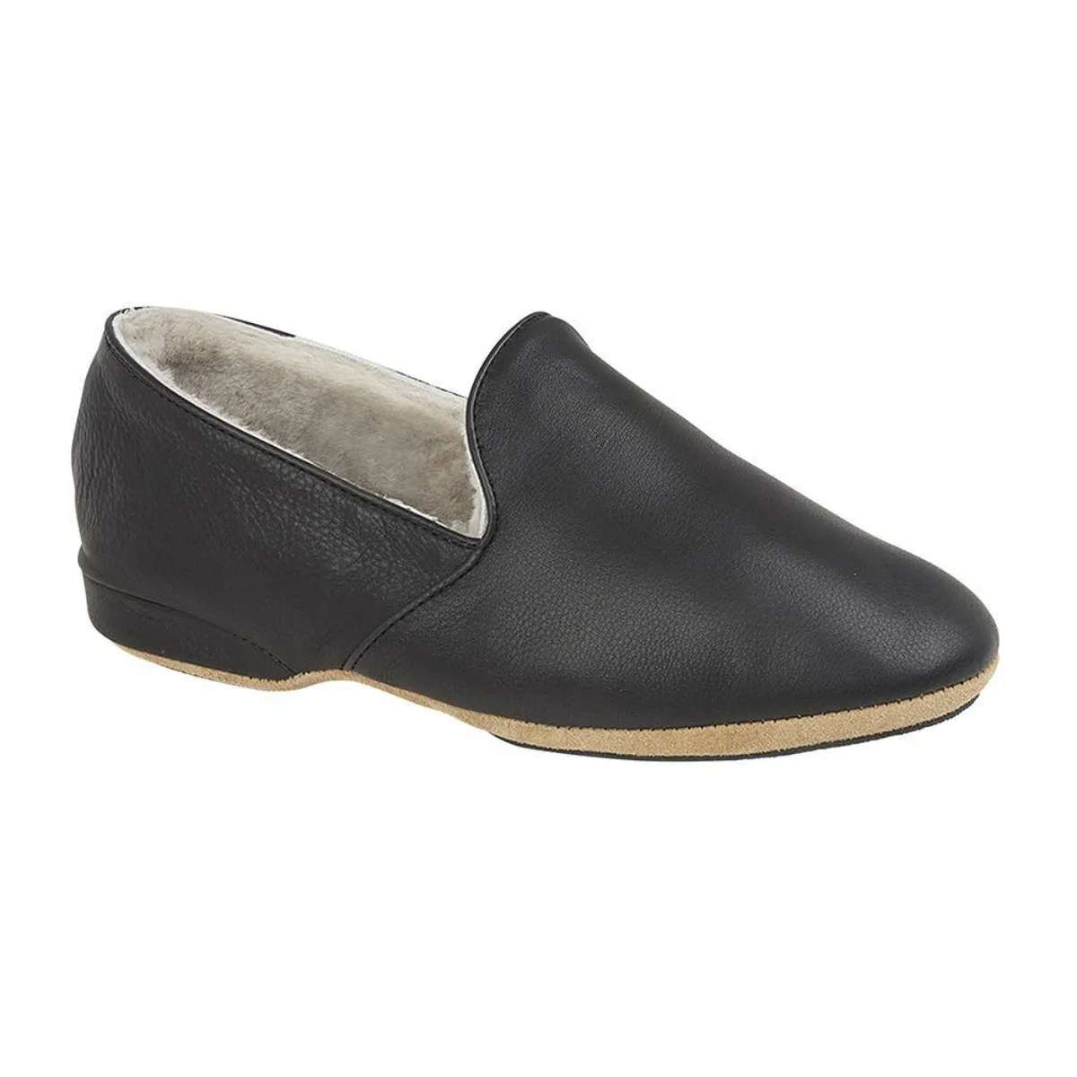 Draper - Albert Slippers - Suede and Sheepskin - Black