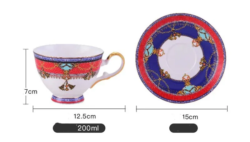 Elegant Luxury French Royal Style Hand Made Fine Porcelain Bone China Gold Plated Coffee and Tea Set To Serve 6