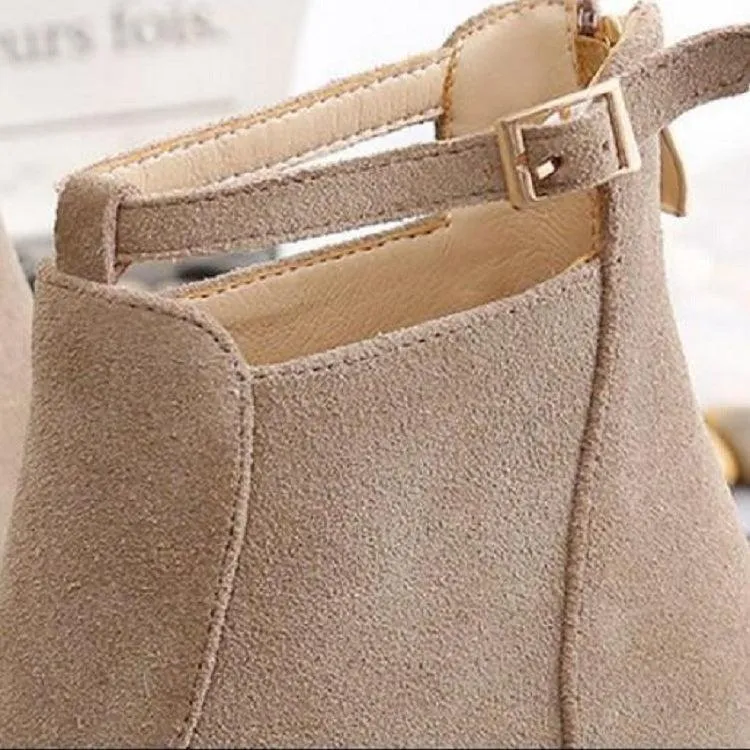 Elegant Suede Pointed Toe High Heel Boots for Women