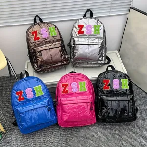 Embroidered Letter Classic Backpack, Versatile Daily Commuting Outdoor Leisure Practical Shopping Campus Shoulder Backpack