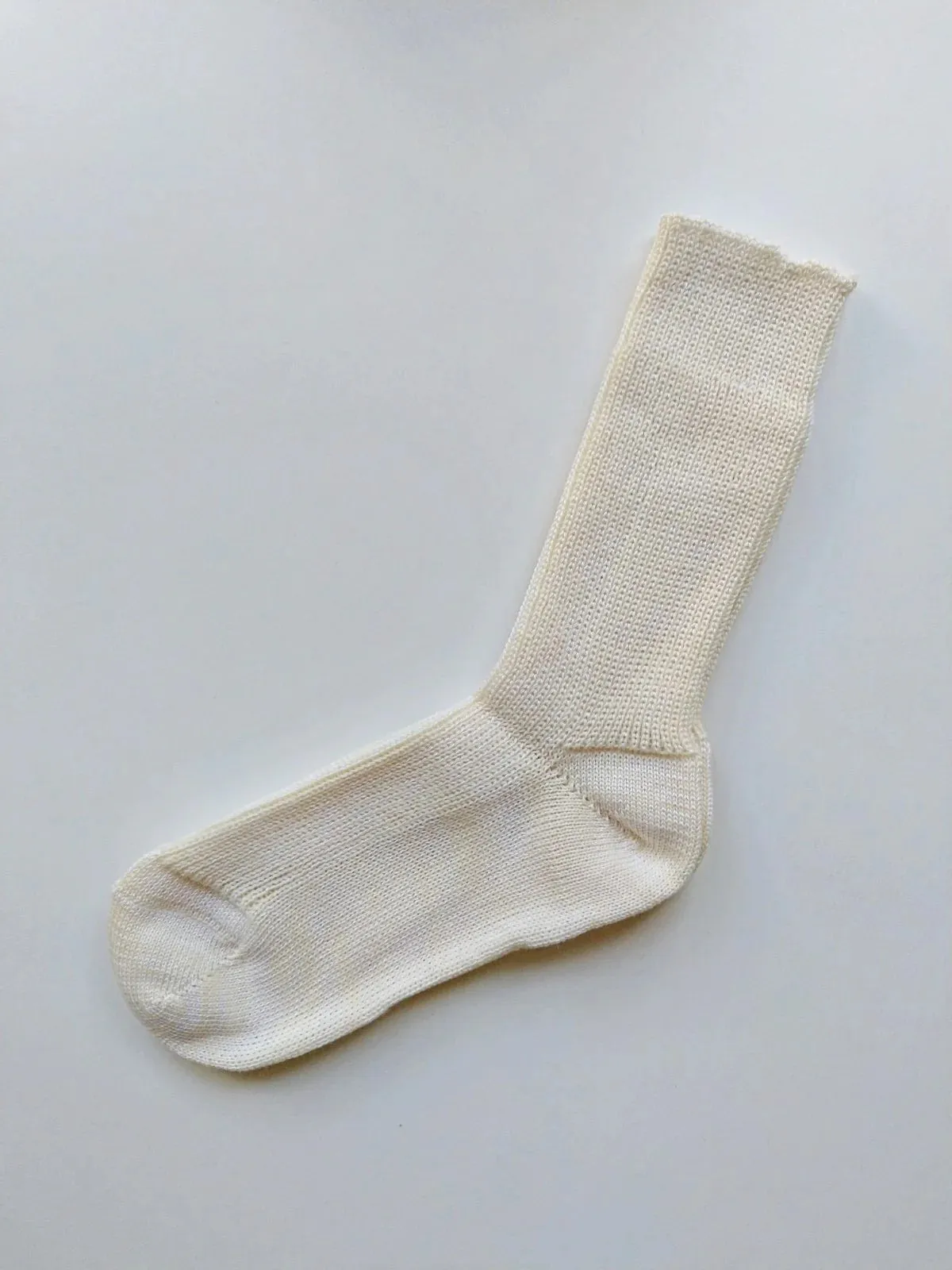 EMMA ~ Wool/Cotton/Hemp Sock. Natural. Undyed.