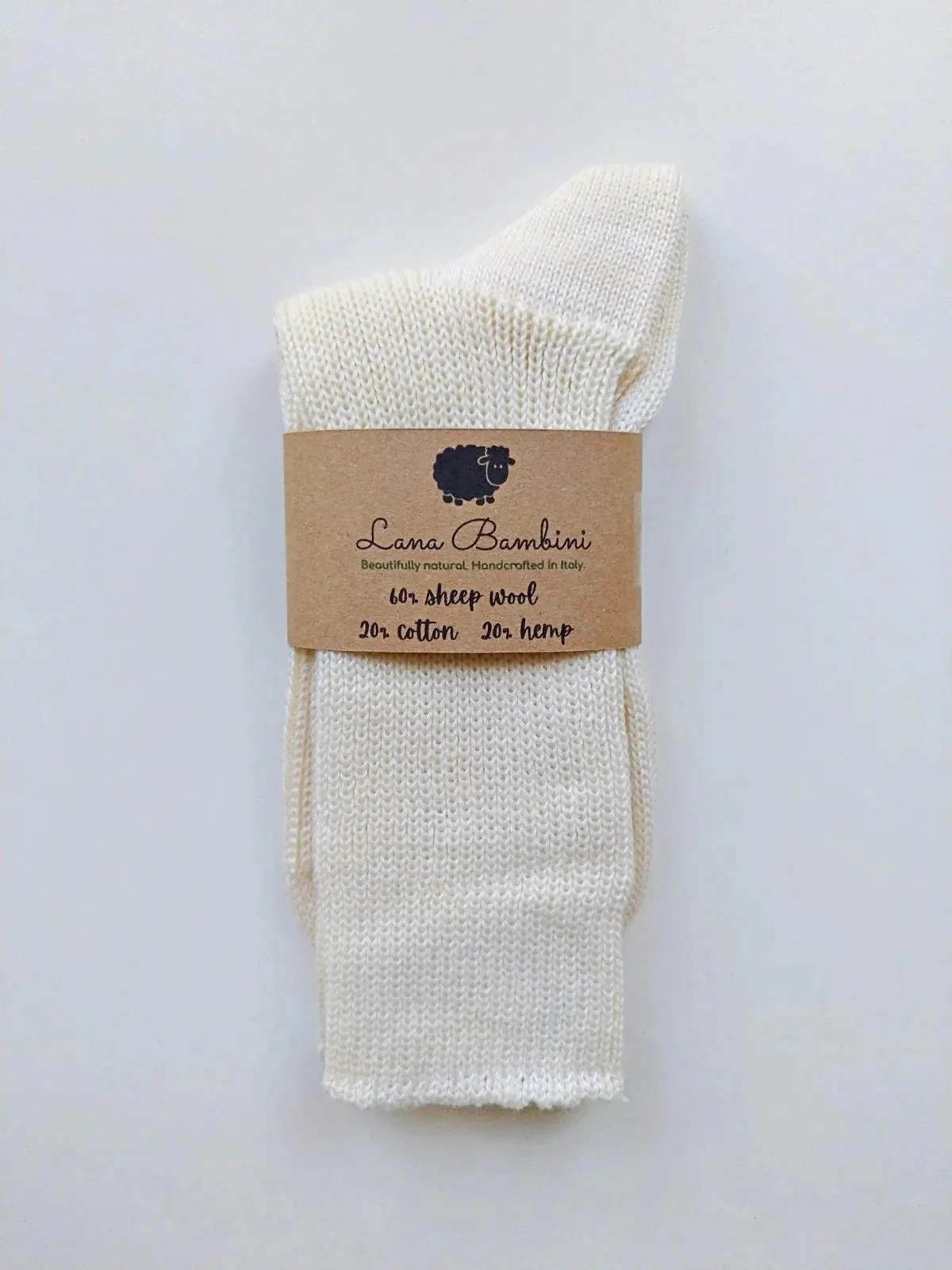 EMMA ~ Wool/Cotton/Hemp Sock. Natural. Undyed.