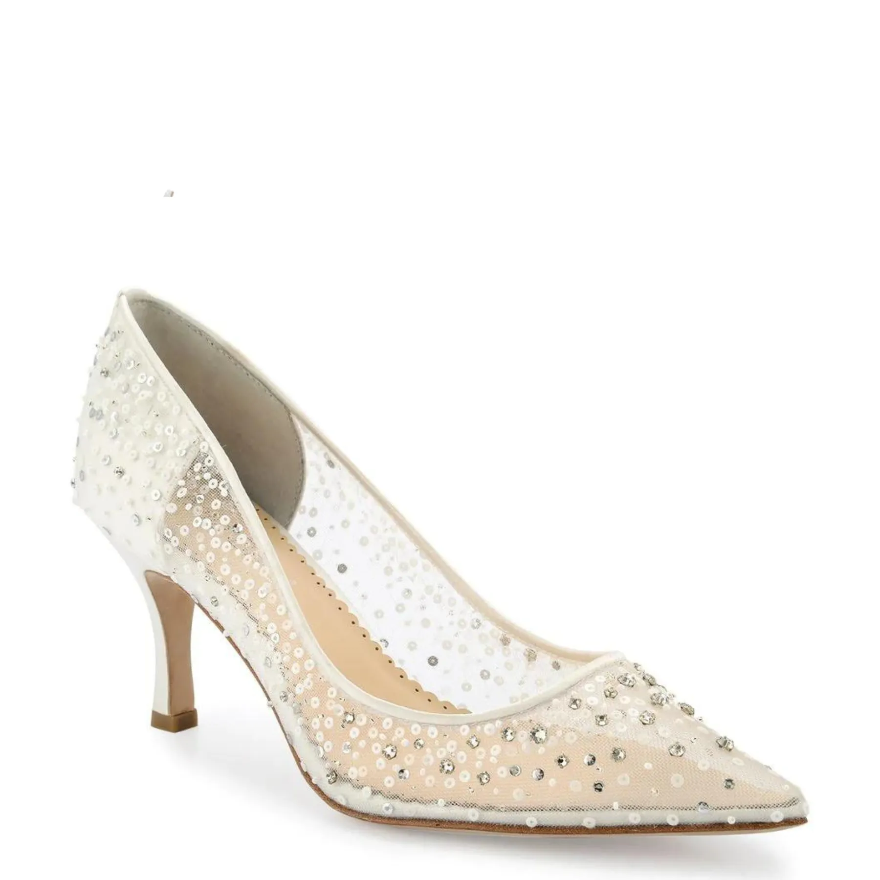 Evelyn - Sequin Low Ivory Wedding Shoes