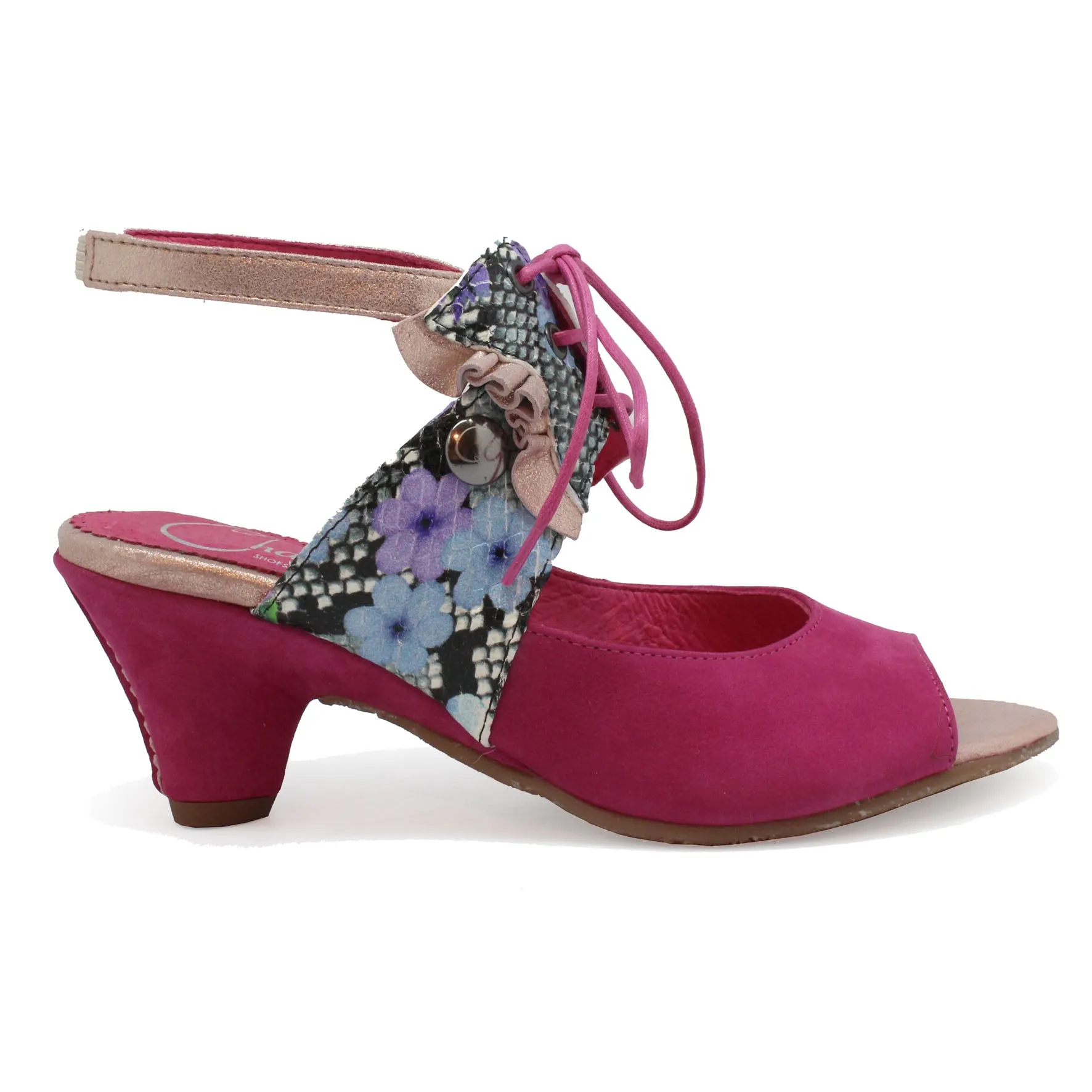 Fate - Fuchsia Flower- open toe sandal- last pair 40!