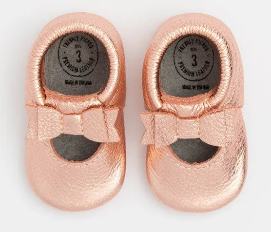 Freshly Picked Rose Gold Bow Flat Mini Sole