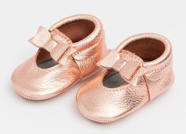 Freshly Picked Rose Gold Bow Flat Mini Sole