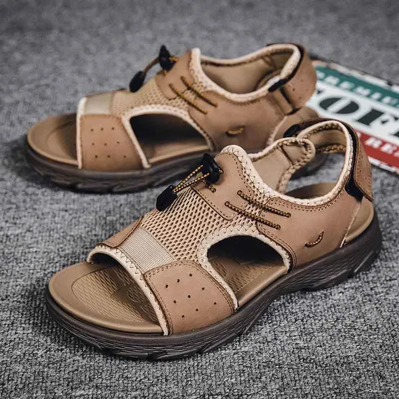 FZ137 Men's Outdoor Microfiber Leather Sandals Casual Shoes