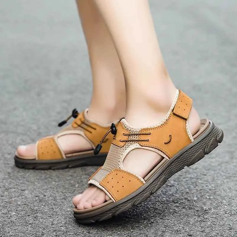 FZ137 Men's Outdoor Microfiber Leather Sandals Casual Shoes