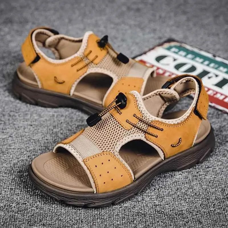 FZ137 Men's Outdoor Microfiber Leather Sandals Casual Shoes