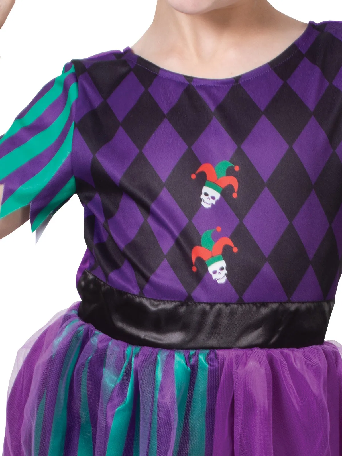 Harlequin Jester Girl Costume for Kids