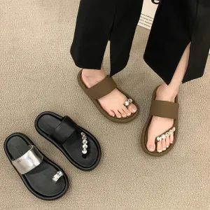 Hnzxzm 2024 Summers Women Slippers Fashion Crystal Clip Toe Slides Shoes Ladies Casual Outdoor Beach Flats Sandalias Flip Flop