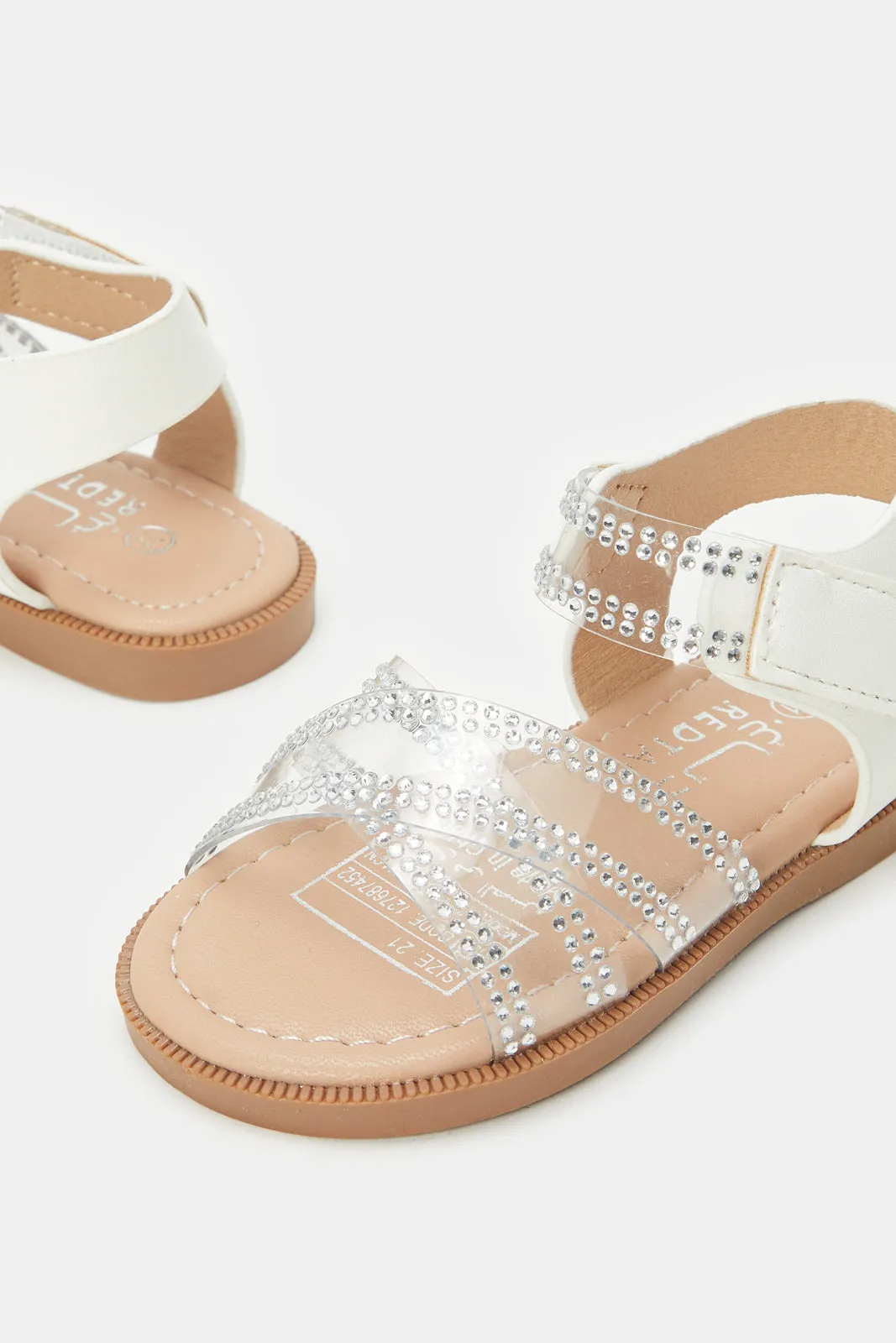 Infant Girls Brown Diamante Sandal