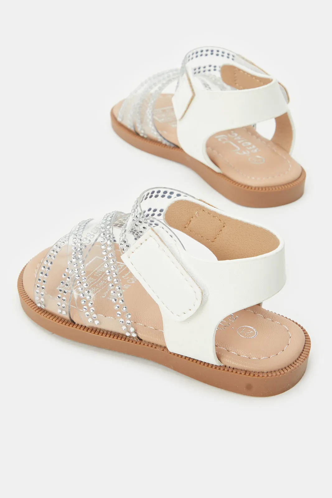 Infant Girls Brown Diamante Sandal