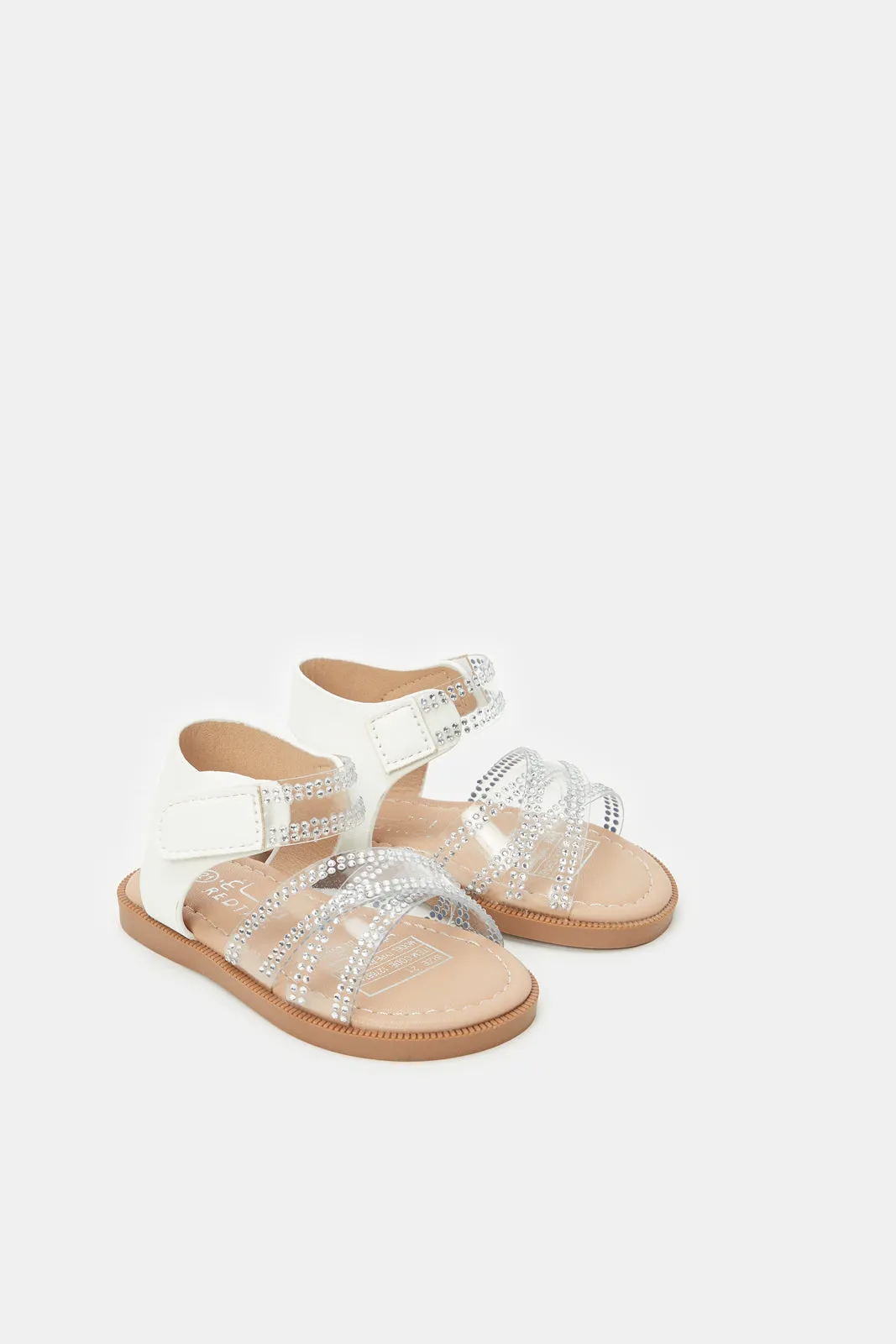 Infant Girls Brown Diamante Sandal