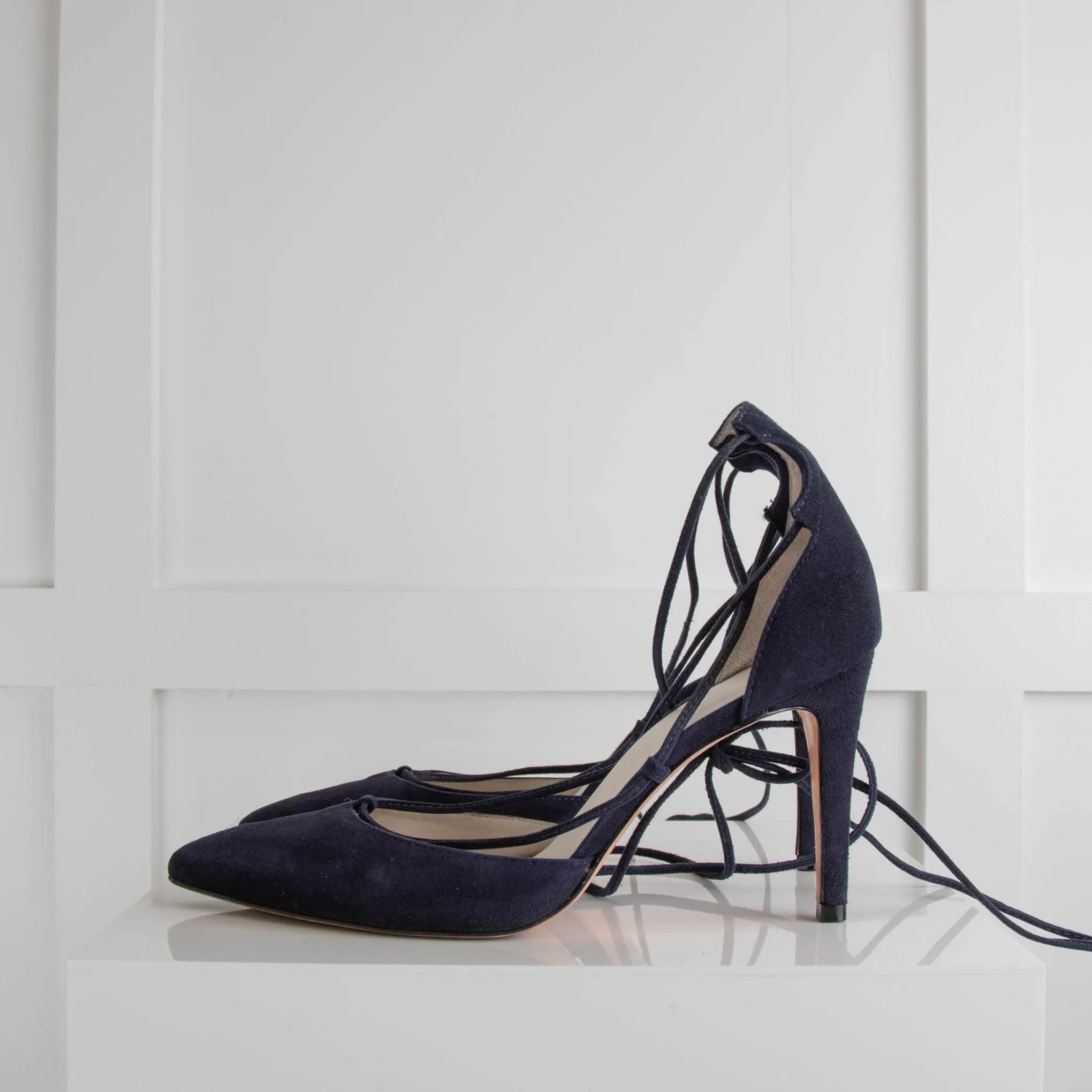 Iris & Ink Navy Suede Heeled Shoes