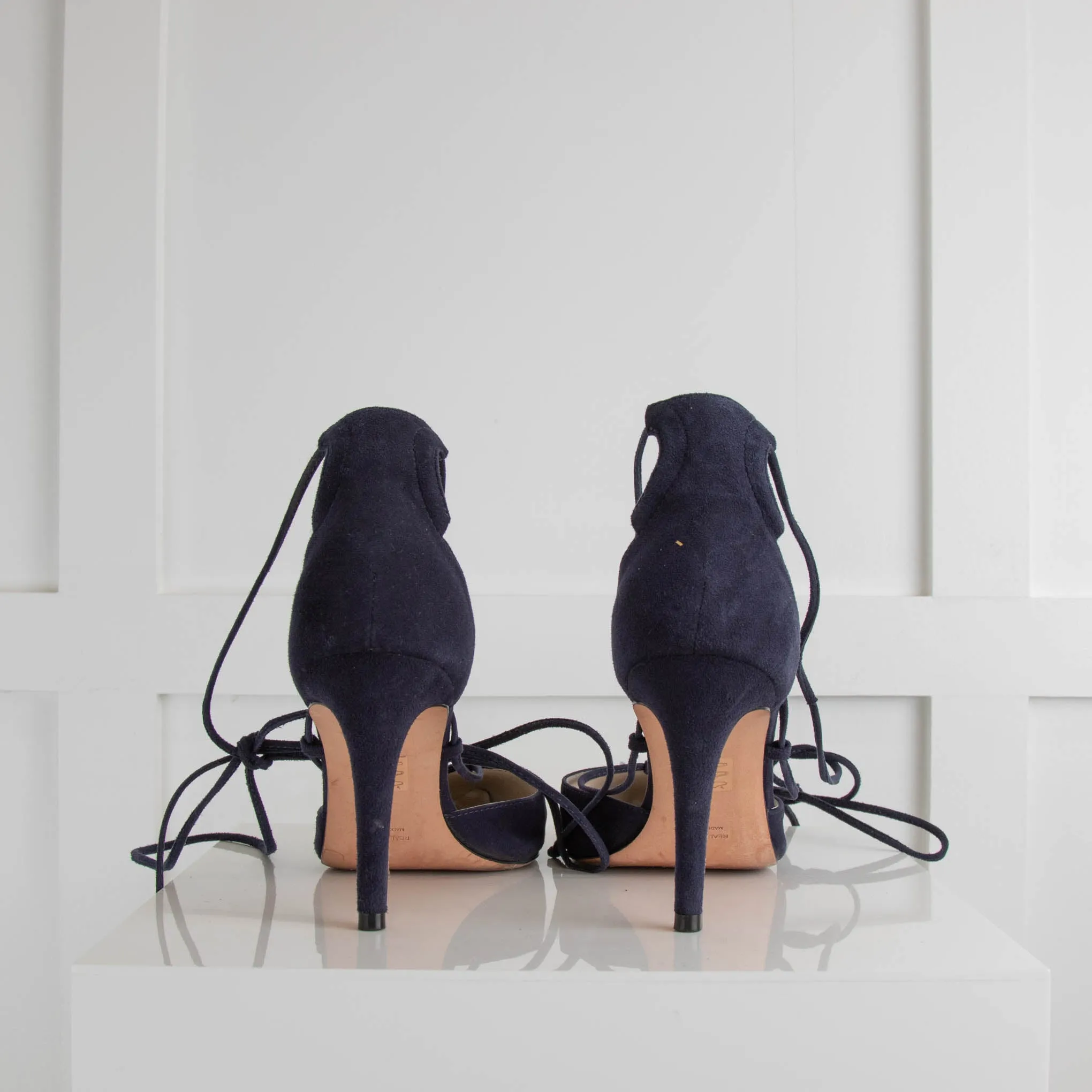 Iris & Ink Navy Suede Heeled Shoes