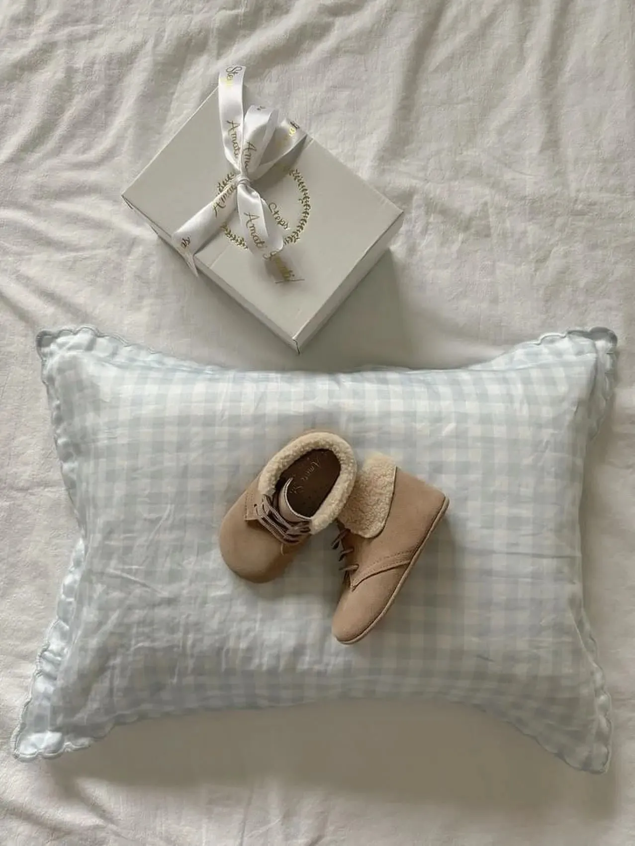 Jamie- Beige Suede Baby Boots