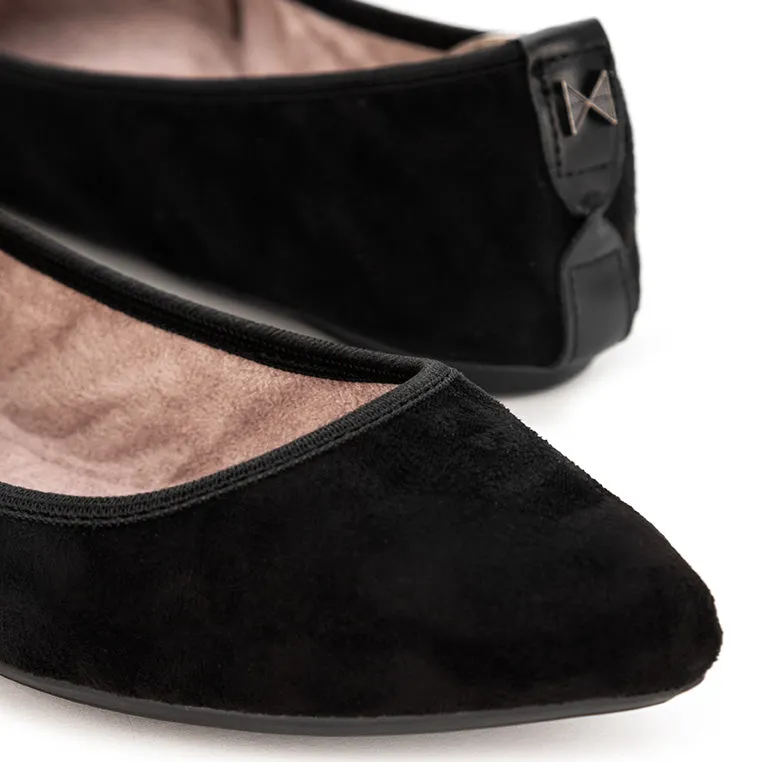 JANEY Ballet Flat Shoes - Jet Black