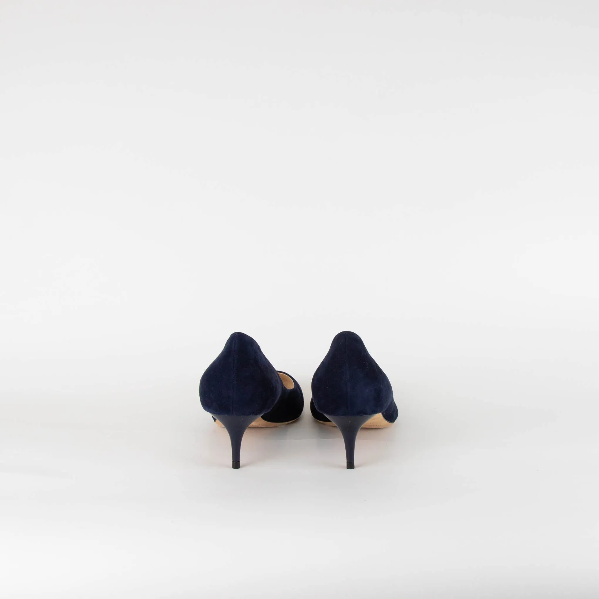 Jimmy Choo Navy Suede Kitten Heel