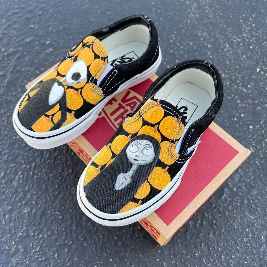 Kids Shoes - Nightmare Before Christmas Custom Black Slip Ons