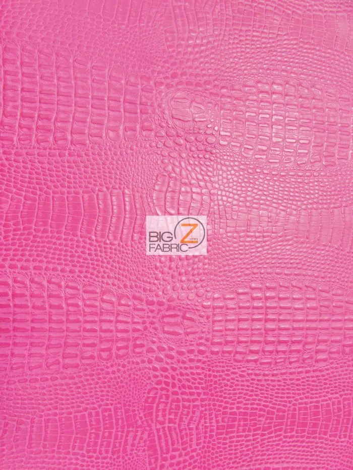 Kiss Fuchsia Crocodile Marine Vinyl Fabric / Sold By The Yard