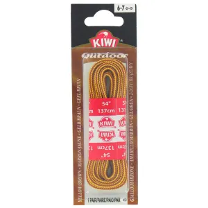 KIWI - Yellow & Brown Outdoor Shoe Laces 54" - 1 Pair