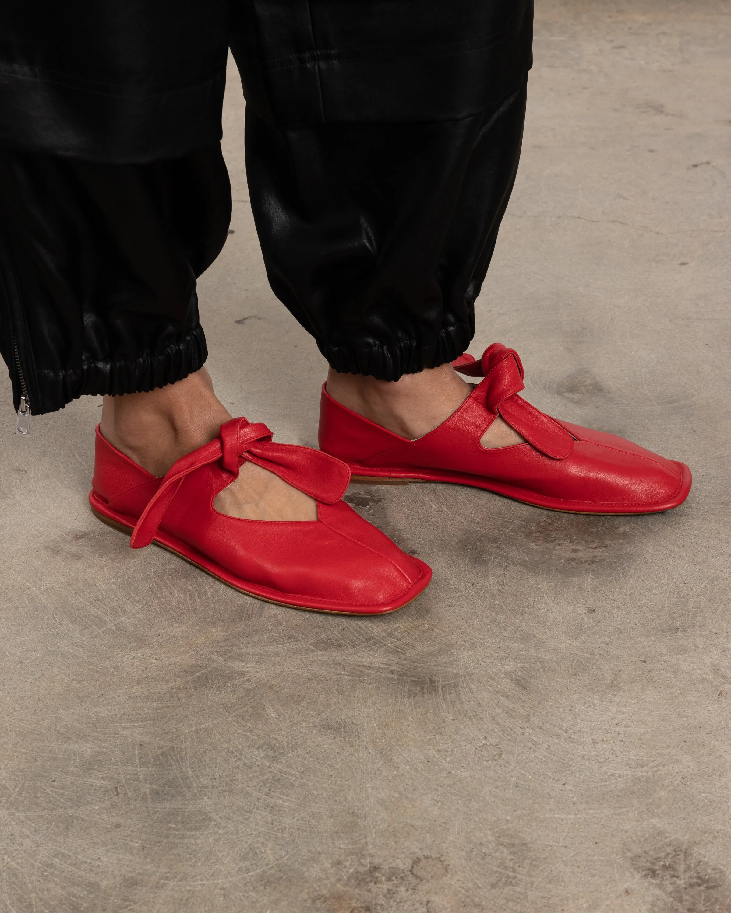 Llasada Ballerina Flat in Red