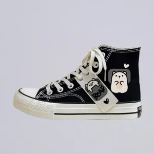 Loving Polar Bear High Top Canvas Shoes - Unisex