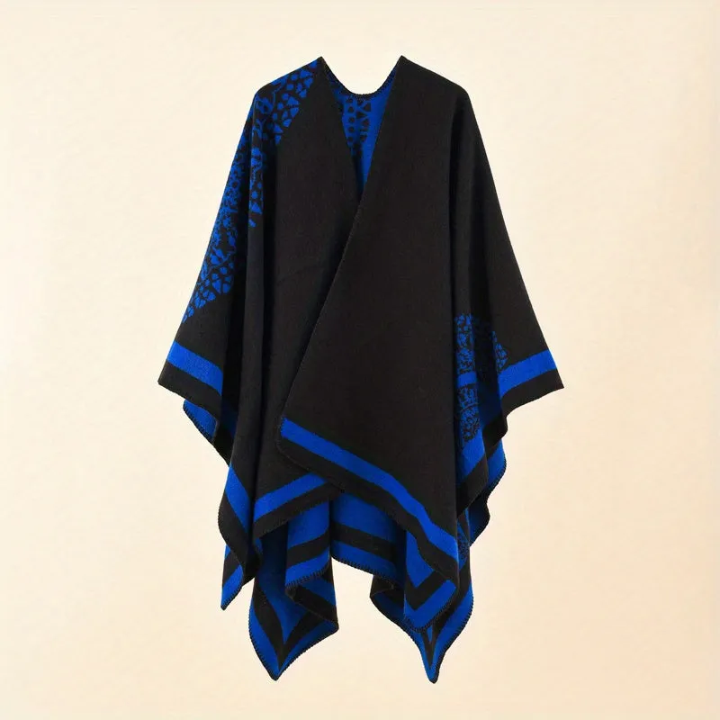 Luxurious Warmth Shawl - Soft, Windproof, Sunscreen, Fashion Print Cape with Chic Design for Women - Perfect for Casual Outings, Travel, and Outdoor Activities