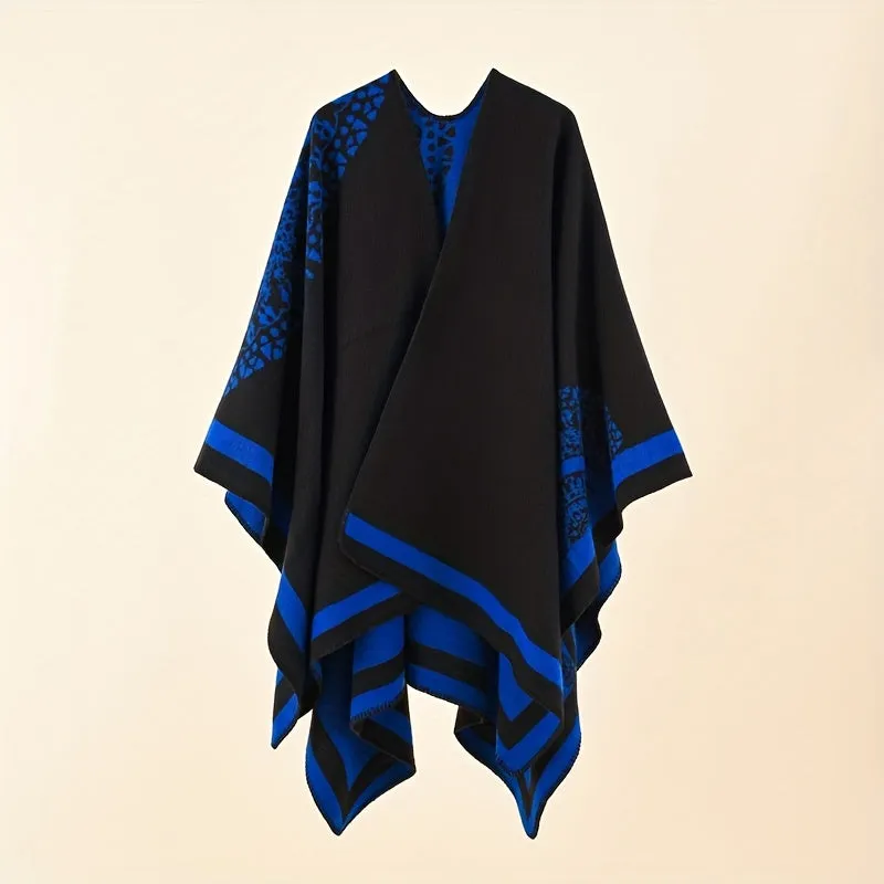 Luxurious Warmth Shawl - Soft, Windproof, Sunscreen, Fashion Print Cape with Chic Design for Women - Perfect for Casual Outings, Travel, and Outdoor Activities