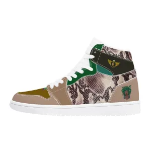 Majestic Snake Scales & Green Print | High Top Customized | Shoe Zero