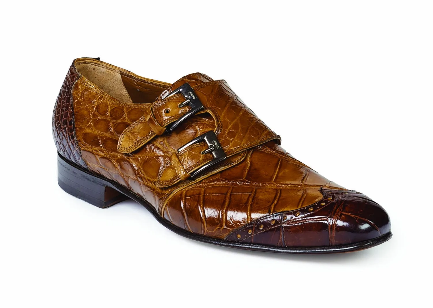 Mauri - 1010 Masolino Brandy/Sport Rust Alligator Double Monk Strap Dress Shoe